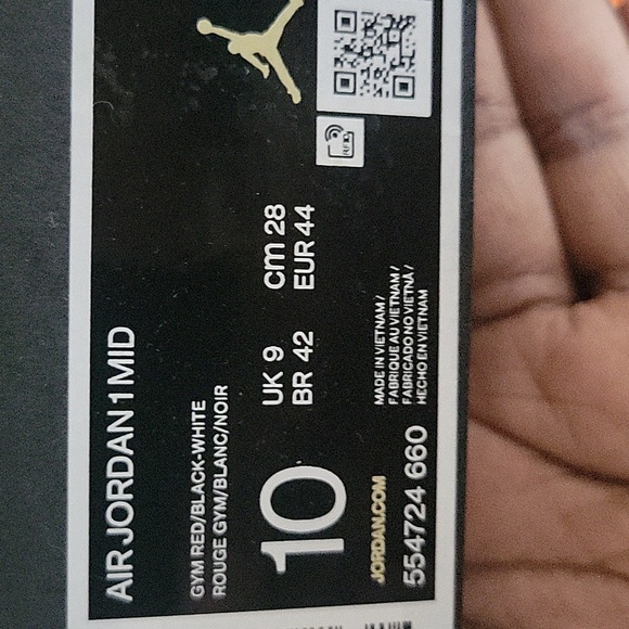 Mid Air Jordan 1's ,Red/black, Size 10 - Picture 4 of 4